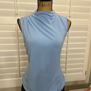 Ann Taylor Light Blue Draped Blouse